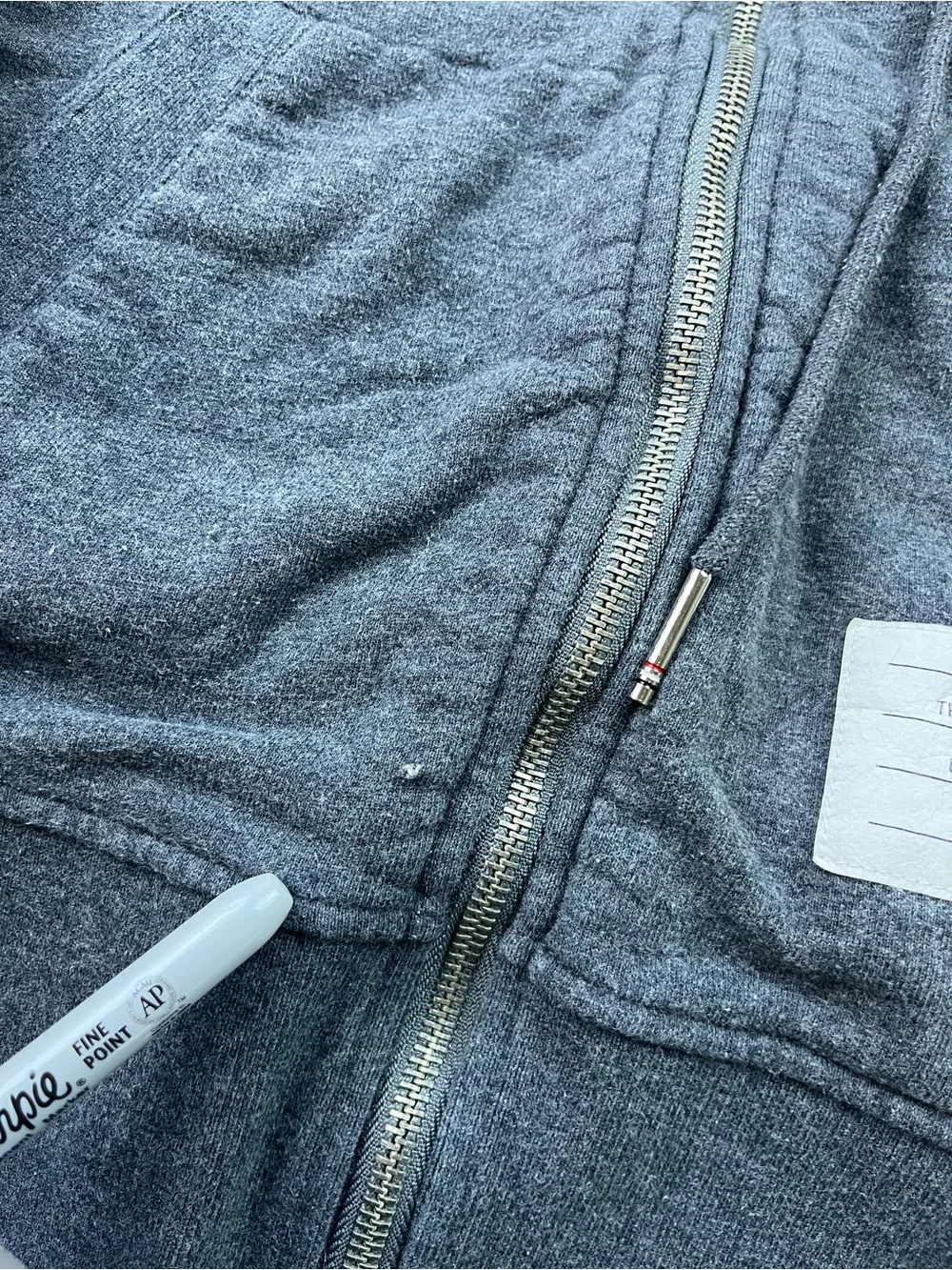 Thom Browne Grey Zip-up Hoodie 257-9